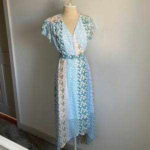 Blue Rain wrap dress